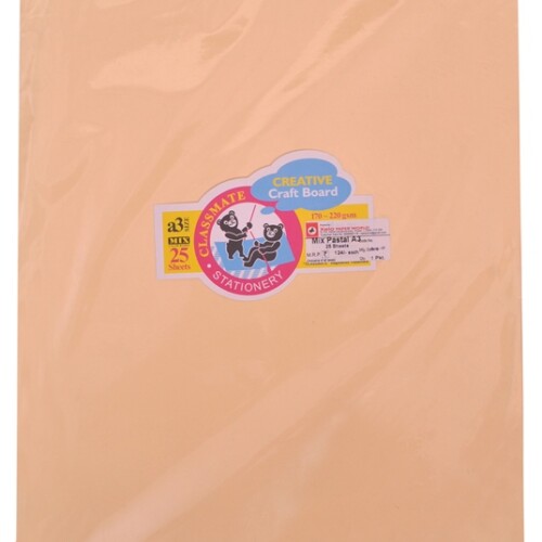 Classmates Smooth A3 Coloured Pastal Paper Assorted Pack Of 25 Sheets-0