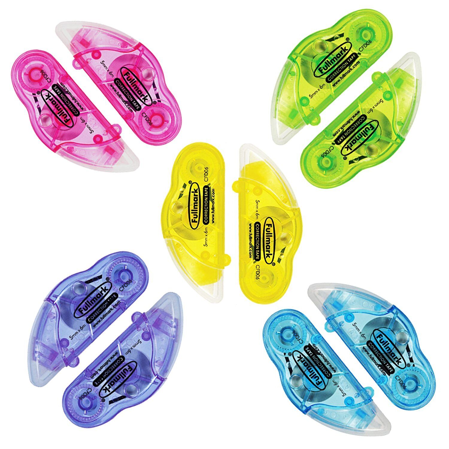 Buy Fullmark Correction Tape Model D, 5Mm X 6M Each, 10Pack ( Assorted Color ) Online
