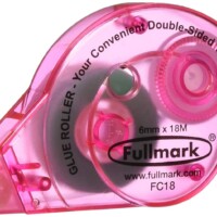 Fullmark Permanent Adhesive/Glue Roller 2 Pieces 6mm x 18m Pink Double-Sided Adhesive-0