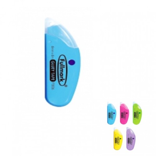 Fullmark Permanent Adhesive/Glue Roller Model D, 6mm X 6m Each, 3-Pack Assorted Colors-0