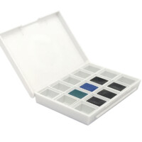 DANIEL SMITH Hand Poured Watercolor Blues Half Pan Set-0