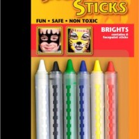 PUSH-UP FUN SAFE NON TOXIC FACE PAINT STICKS - BRIGHTS, & 6 COLORS-0