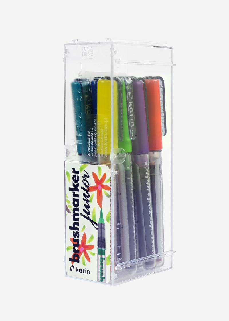 Karin Brush Marker Junior 11 Basic colors + Blender Set-3170