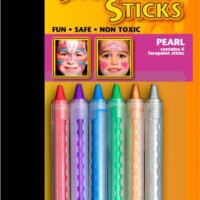 PUSH-UP FUN SAFE NON TOXIC FACE PAINT STICKS - PEARL & 6 COLORS -0