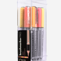 Karin Brushmarker PRO 12 Skin colors Set Transparent body with Ink-Free system, 2, 4 ml liquid color. no felt-tip marker-3153
