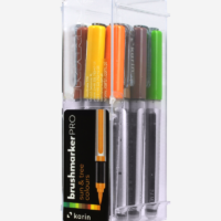 Karin Brushmarker PRO 12 Sun and Tree colors Set Transparent body with Ink-Free system, 2, 4 ml liquid color. no felt-tip marker-3160