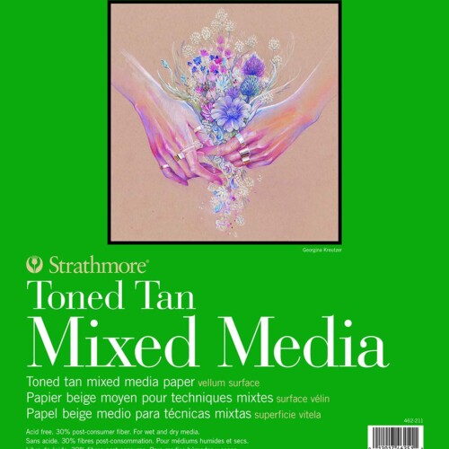 Strathmore 462-211 400 Series Toned Tan Mixed Media Pad, 11"x14" 15 Sheets per Pad-0