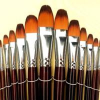 Bomega Filbert Best Artist Paint Brush Set (13 Brushes) for Acrylic, Watercolor Painting by Bomega Artist Brush -3421
