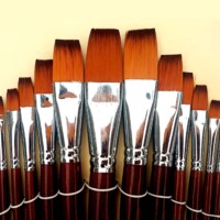 Bomega Flat Best Artist Paint Brush Set (13 Brushes) for Acrylic, Watercolor Painting by Bomega Artist Brush -3430
