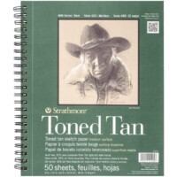 Strathmore Spiral Toned Tan Sketch Book, 9 inch x 12-Inch, 50 Sheets-0