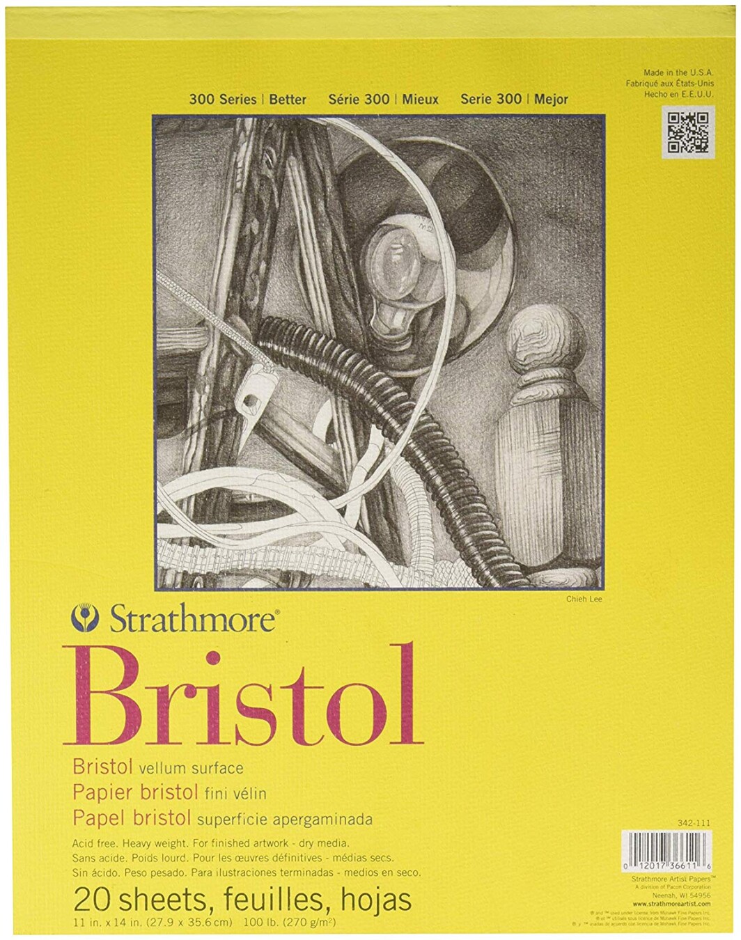 Strathmore 300 Series Bristol Pad - 11-Inchx14-Inch - 20 Sheet Pad-0