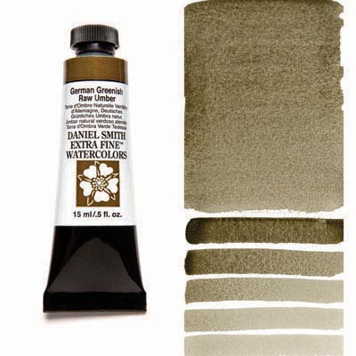 Daniel Smith Extra Fine Watercolor 15ml Paint Tube, German Greenish Raw Umber-0