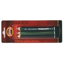 Kohinoor Triograph Triangular Graphite Pencils - 2B - 4B & 6B (Blister pack)-0