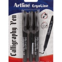 Artline Ergoline Calligraphy Pen Set with 3 Nib Sizes - Pack of 3 (Black)-0
