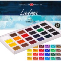 Ladoga 24 ARTISTS' WATERCOLOURS Paint Set Russian Nevskaya Palitra-0